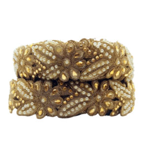 عکس نوار نگین دوزی هندی طلایی