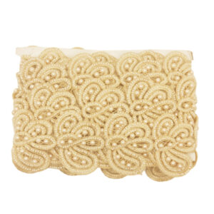 عکس نوار دانتل کرم مرواریدی