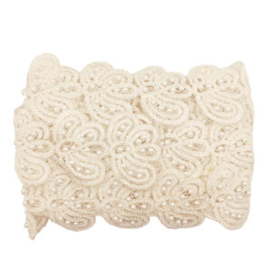 عکس نوار دانتل سفید مرواریدی